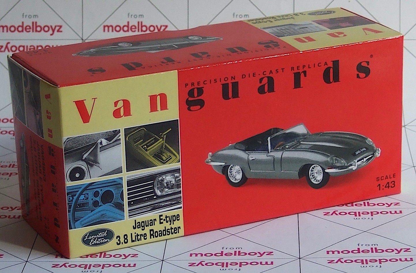 CORGI/VANGUARDS. JAGUAR E-TYPE 3.8 ROADSTER, Opalescent Silver Grey VA04903. MIB