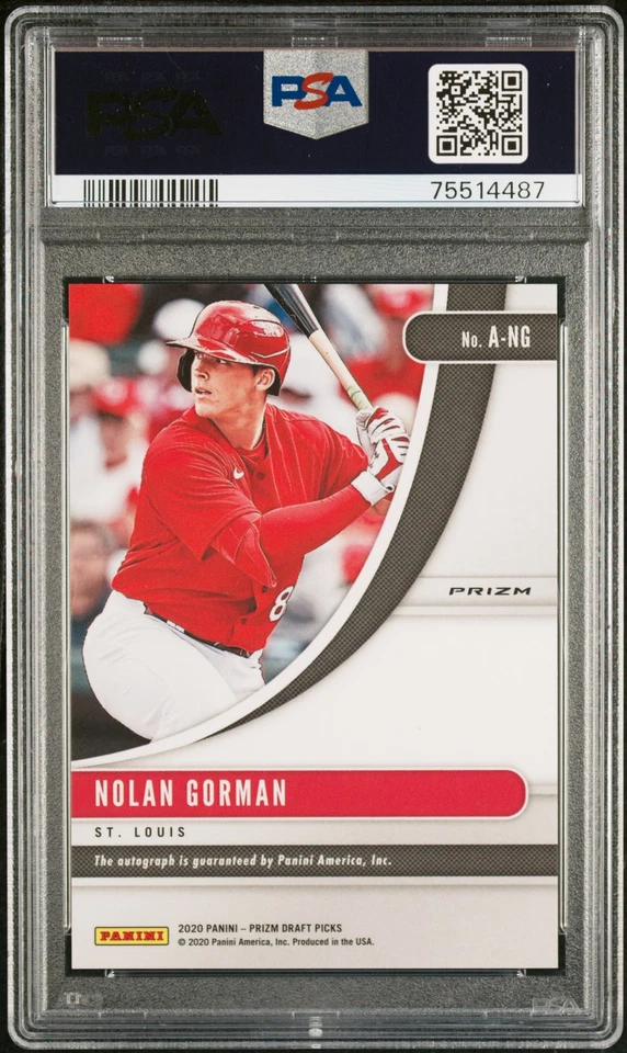 2020 Panini Prizm Draft Picks Autograph Nolan Gorman #ANG PSA 10 - Image 2 of 2