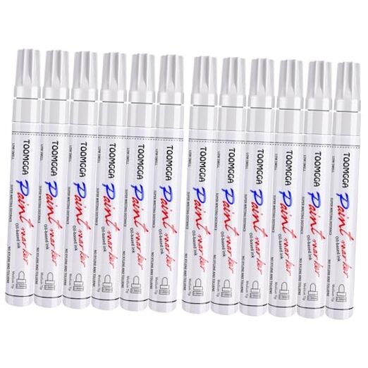 12-Pack White Oil-Based Permanent Paint Markers for Any Surface-image