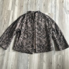 Chicos Black Lace Cotton Nylon Embellished Blazer Size 1