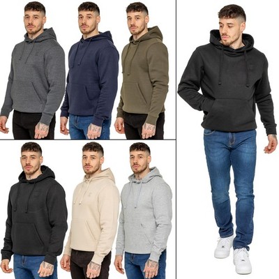 Kruze Herren Hoodie Fleecepullover warm Kapuzenpullover uni Pulli Oberteil