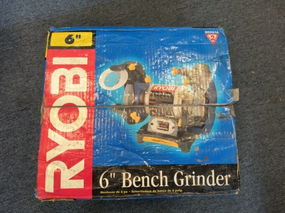 #ad #ad RYOBI BGH616 6 inch Bench Grinder 2.1A 3600 RPM Workshop Tool Box Is Damaged $59.99