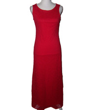 Studio One Womens Red Crochet Lace Sleeveless Maxi Dress Size Extra Small