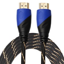 Image of 5m HDMI 1.4 Cable, 1080p, Gold-Plated, Braided, Male-to-Male, HDCP, Shielded