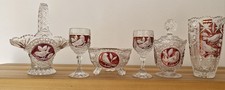 Hofbauer Elisabethh&uuml;tte Kleine Bleikristall Obstschale - Serie Red Bird