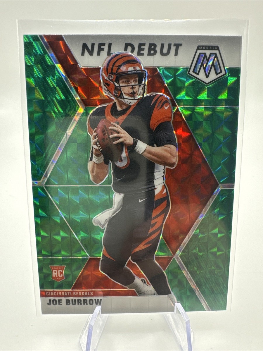 Joe Burrow 2020 Panini Mosaic NFL Debut Green Prizm Rookie Bengals