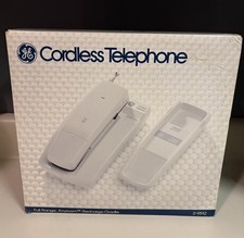 Vintage GE Cordless Telephone - Metal Retractable Antenna, White Early 90s