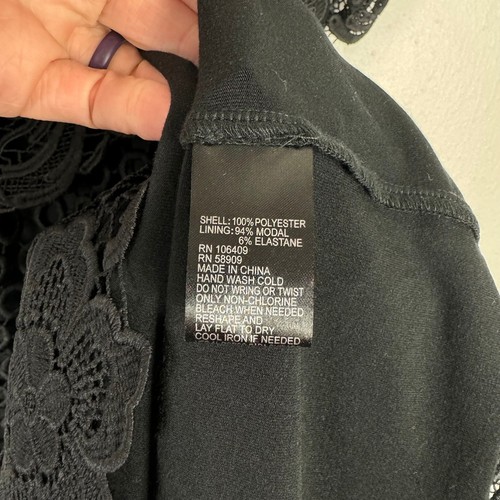 Tahari ASL NWT S Amy Black Lace Off the Shoulder Cocktail Party Sheath Dress - Picture 10 of 12