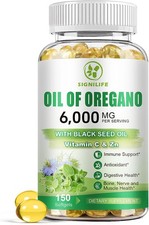 Oil of Oregano with Black Seed Oil, 6000mg Oregano Oil Capsules for Immune Suppo