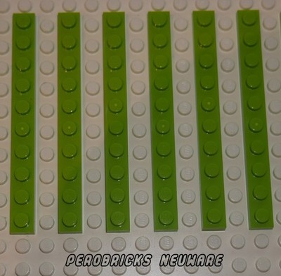 Lego Basic 6 Platten 1x10 lime #4477 NEUWARE