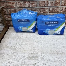 (Lot of 2)FitRight Underwear Extra Absorbency Brief Size Medium 40 Total Count