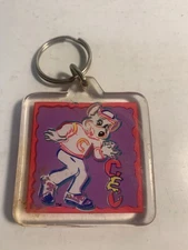 Hard To Find Vintage CHUCK E CHEESE Pizza Time Keychain