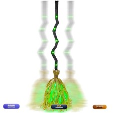 DR.DUDU 35" Animated Witches Broom Halloween Decor Broomstick