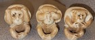 VINTAGE 3 WISE MONKEY FIGURES RESIN SEE, HEAR AND SPEAK NO EVIL 2” TALL LOT — photo 2