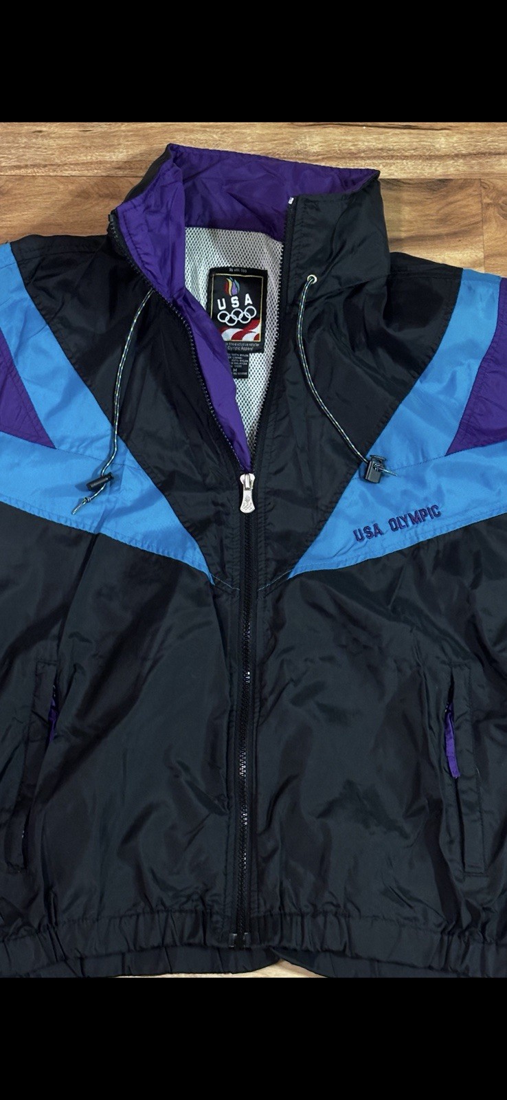 VTG 90s Olympic Windbreaker Jacket Sz Med Retro JCPenney USA image 2