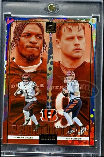 Ja’Marr Chase Joe Burrow RARE DUAL HOLO FOIL INVESTMENT CARD PANINI BENGALS MINT