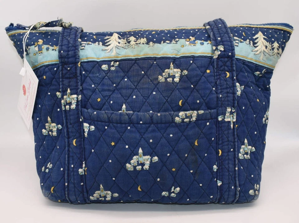 Vera Bradley Large Paddy Tote Bag in "Blue Christmas-1997" Pattern - Image 2 of 4