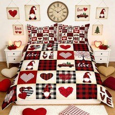 Valentine's Day Duvet Cover Romantic Theme Bedding Set 3D Rose Comforter Cove...