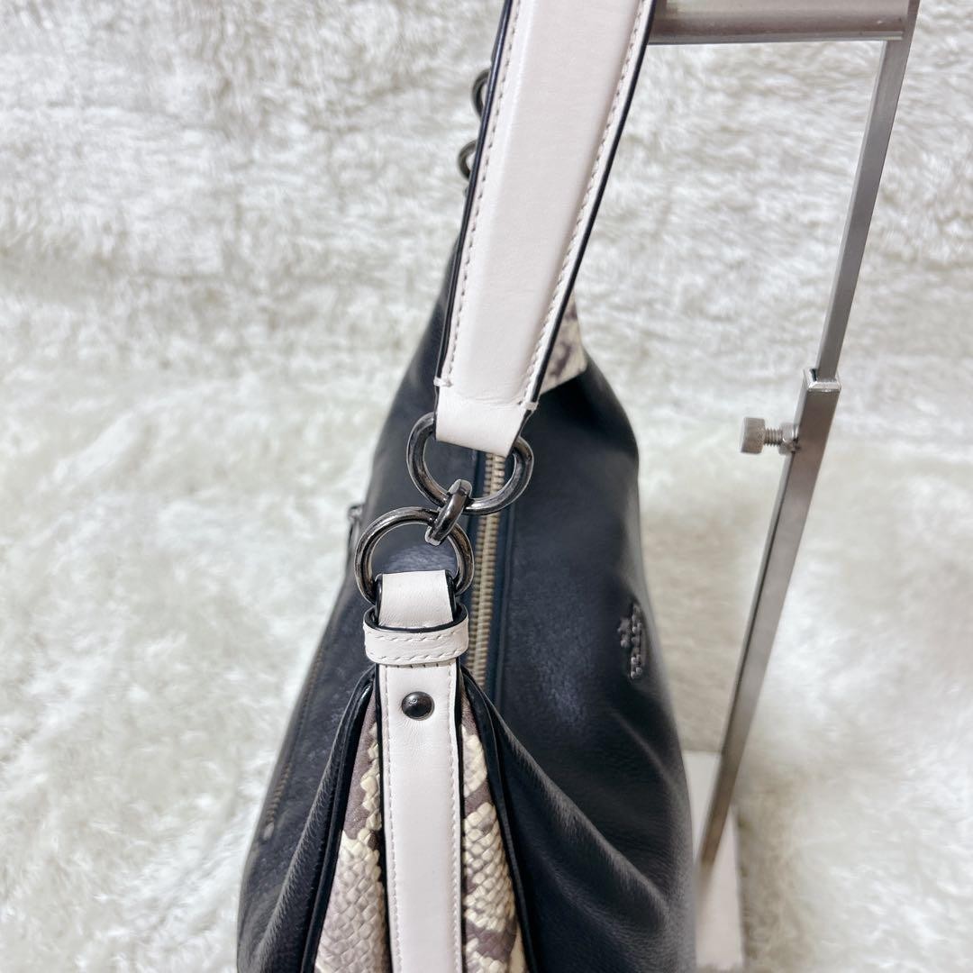 COACH 2way Shoulder Bag Python Pattern Half Moon … - image 12
