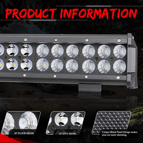20inch 126W LED Light Bar Dual Row Spot Flood Combo Work UTE Truck SUV ATV 19'' - Picture 4 of 12