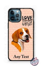 Beagle Dog face Pet Love Word Personalized Phone Case Cover fits iPhone Samsung