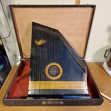 Antique Columbia No.3 Autoharp Zither with Case