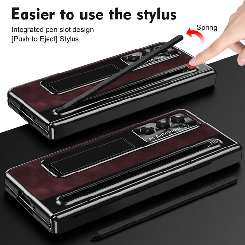Fr Samsung Galaxy Z Fold 6 5 4 Hinge Slide Camera Military Grade Case With Stand - Picture 13 of 39