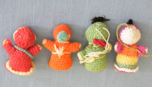 Vintage japanische Amigurumi gehäkelte Miniatur Puppen ~ Menschen, Tiere - Bild 11 von 12