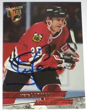 STEVE LARMER SIGNED FLEER ULTRA CHICAGO BLACKHAWKS CARD AUTOGRAPH AUTO!!!
