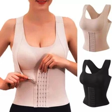 Best Waist Buttoned Bra Shapewear Tops - Women Waist Trainer Tank Top Corset--