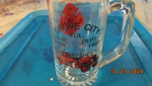 Grove Cit, PA Fire Department Clear Glass Beer Mug  August 12 & 13 1983 Conv