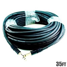 35FT Premium 6.35mm 1/4" TRS Stereo Male to Male Audio Cable Cord Gold 16AWG