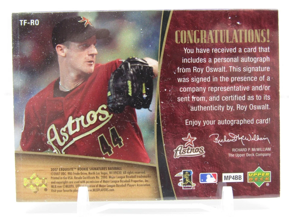 ROY OSWALT 2007 UD EXQUISITE ROOKIE SIGNATURES AUTOGRAPH AUTO #14/15! ASTROS!! - Image 2 of 2