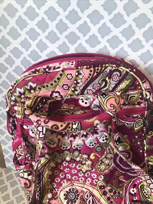 Vera Bradley Pink Paisley Quilted Backpack Girls Kids School 