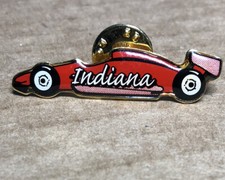 Indiana Racing Red Race Car Lapel Button Pin Badge Pinback