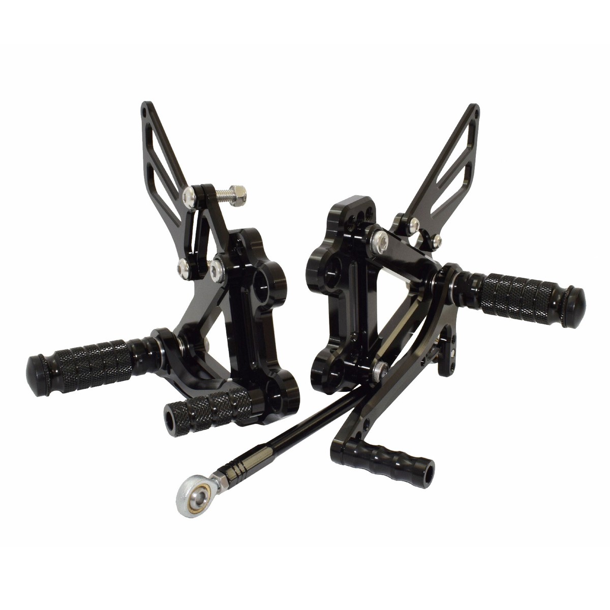 Black Adjustable Rearset Footrests Footpeg For KAWASAKI Ninja ZX