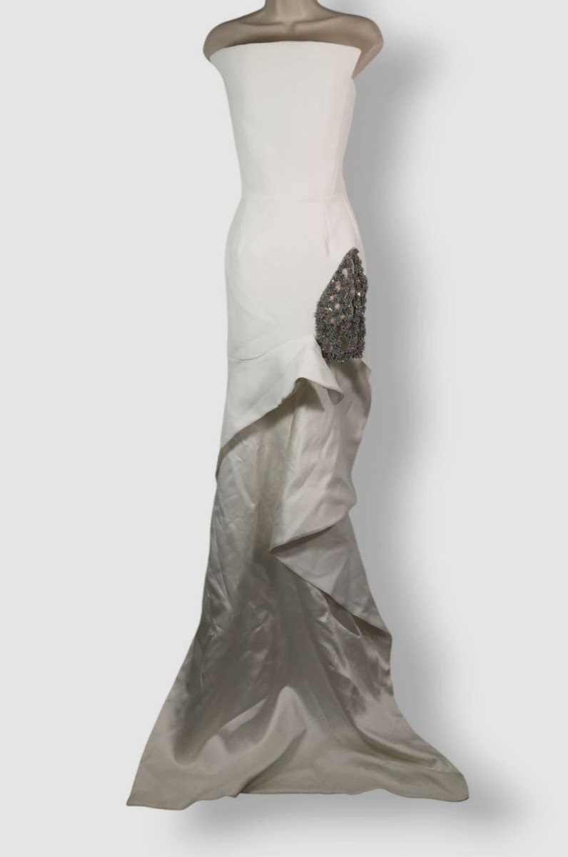 Maticevski Women's White Methodology Beaded High-Low Gown Dress Size 2 |  eBay