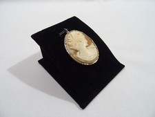 Broche Ou Pendentif Camée Bleu Résine Style Vintage - Monture Métal Noirci 45x36 Mm - Bijou Ancien Occasion
