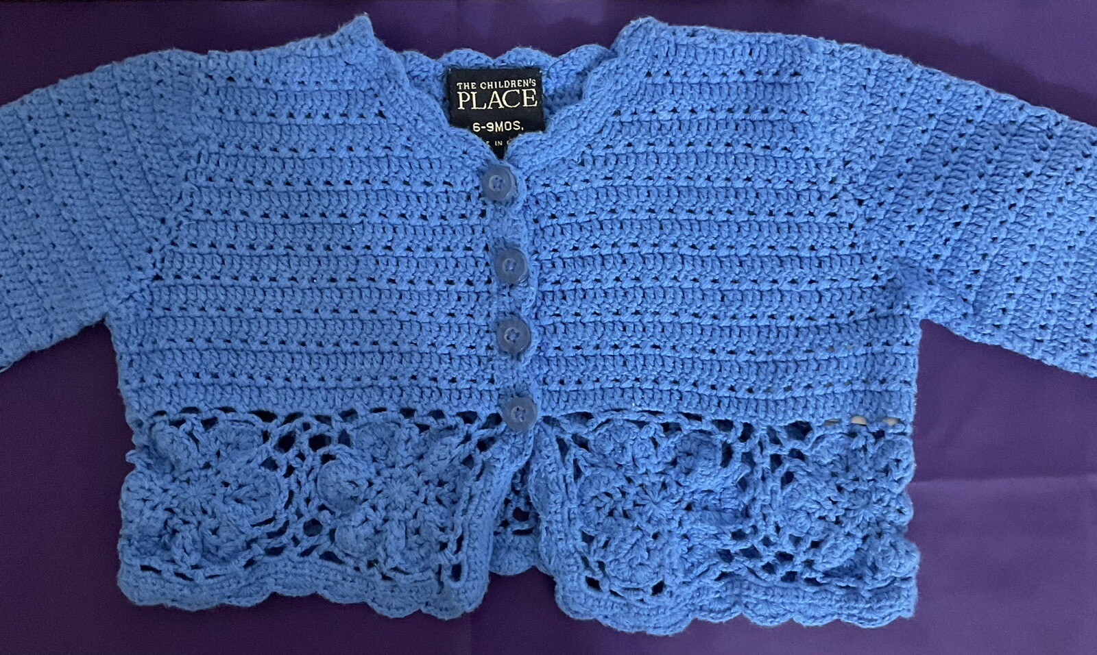 The Children’s Place Crocheted Cardigan Sweater Blue Size 69 Months eBay