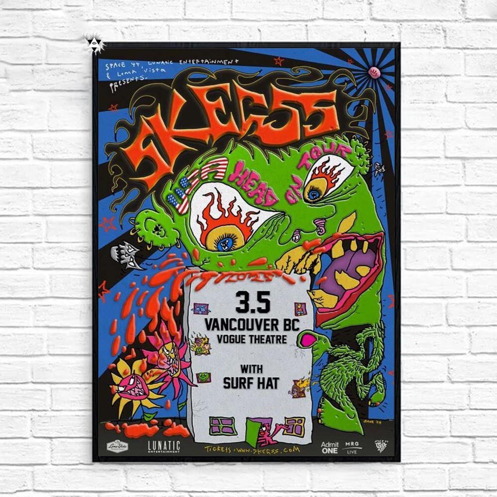 Skegss Live at Vogue Theatre Vancouver March 5 2025 Concert Wall Art