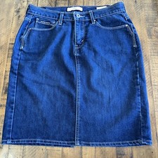 Vintage Levi Denim Silver Tag -Mini Skirt Dark Blue-slit- SO2
