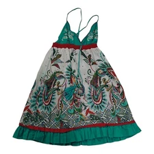 Lulumari Anthropologie Embroidered Turquoise Sundress Sz M