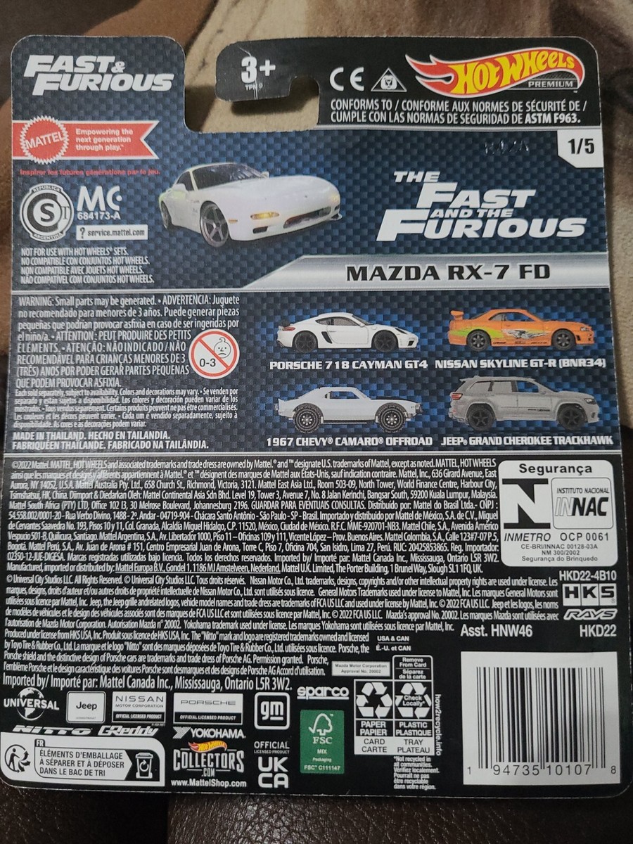 Hot Wheels Fast & Furious Mazda RX-7 6台 Amazon.com: Hot Wheels Fast and Furious Die Cast Car Model