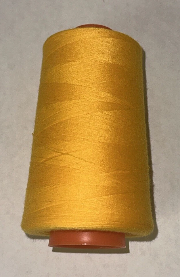 Carrete American & Efird Inc Perma Spun TEX 27 6000YDS Goldenrod dorado hecho en EE. UU. Foto 2 de 3