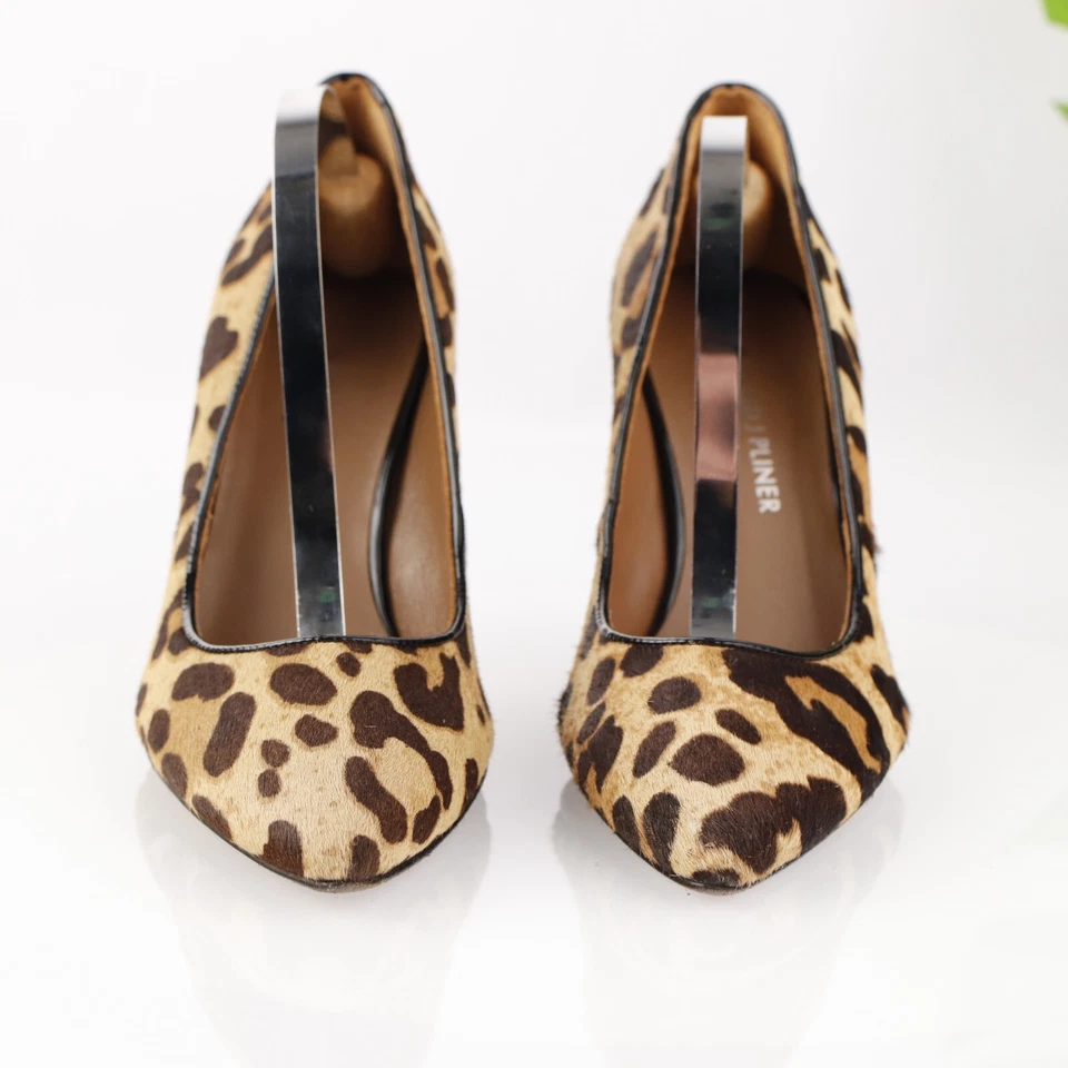 Donald Pliner Mujer Brave Pump Talla 6 Marrón Tostado Leopardo Becerro Poni Tacón de Pelo Foto 2 de 4