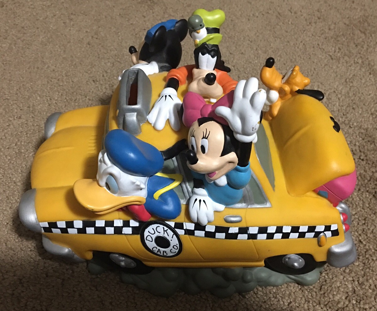 Disney ミッキー タクシー 貯金箱 Disney Retired Fab 5 Duck Cab Co Taxi Piggy Bank Mickey Mouse