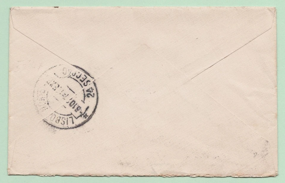 US #614 & 617 Commems & 3¢ #555 on 1927 [Sep 22] Cover NYC to LISBOA PORTUGAL - Image 2 of 2