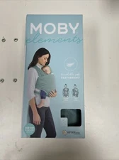 Moby Elements Wrap Baby Carrier - Turquoise-Front or Hip Carry Birth+ 8-33lb    