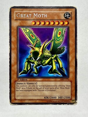 YuGiOh! Great Moth - MRD-070 - 1st Edition - Rare - Rare Find In 1st Edition