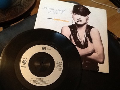 MADONNA . JUSTIFY MY LOVE . / EXPRESS YOURSELF . 1990 . NEAR MINT .